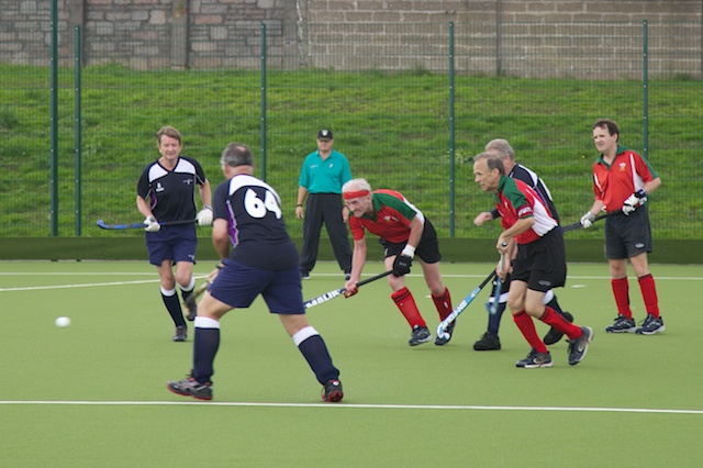 Action from Scotland v Wales Over 60s in the Home Internationals in Dundee in 2012